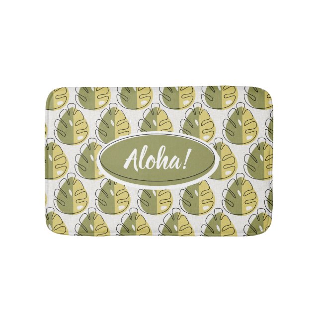 Tapete De Banheiro Monstera Leaves - Green (frente)