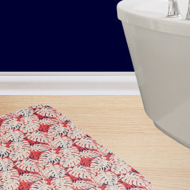 Tapete De Banheiro Monstera Tropical Folha Patterada Bath Mat
