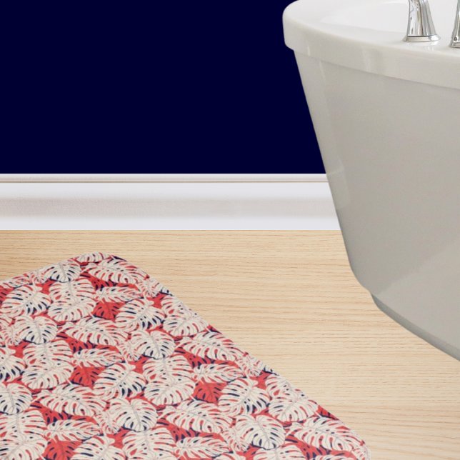 Tapete De Banheiro Monstera Tropical Folha Patterada Bath Mat (Criador carregado)