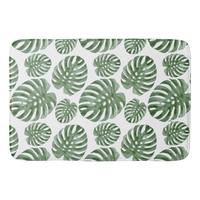 Tapete De Banheiro Monstera Tropical Leaf Bath MAT (Frente)