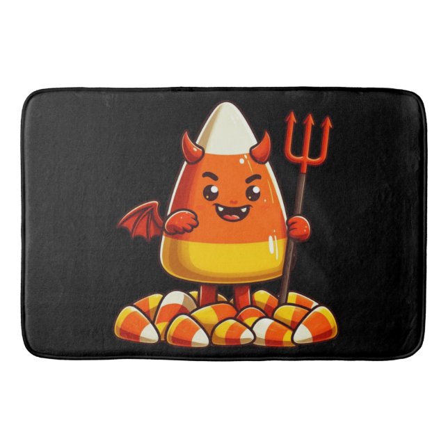 Tapete De Banheiro Monstro de milho doce doce do Halloween (Frente)
