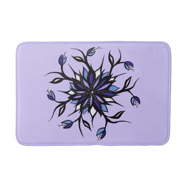 Tapete De Banheiro Monstros E Dentes De Mandala Floral Gótica (Frente)