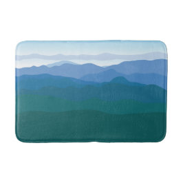 Tapete De Banheiro Montanhas de Montanha Visualizam Azul Verde Ilustr
