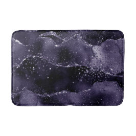 Tapete De Banheiro Moody Agate | Midnight Indigo Profundo Glam