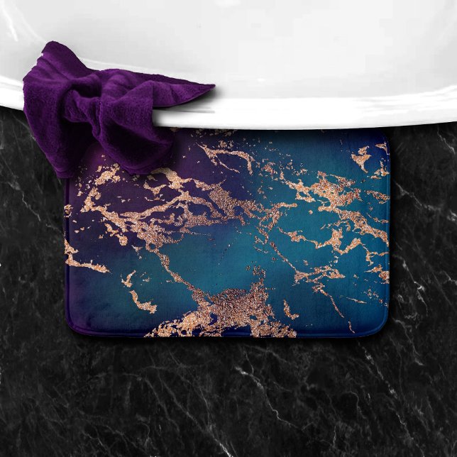 Tapete De Banheiro Moody Luxe Marble | Rosa Roxo Profundo e Teal Dour (Criador carregado)