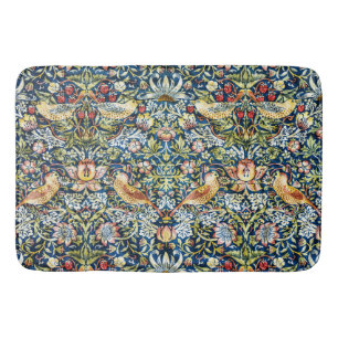 Tapete De Banheiro Morris - Pássaro de Morango e Padrão Floral