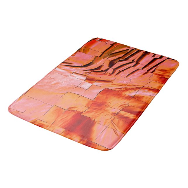 Tapete De Banheiro Mosaico abstrato, ligeiramente esculpido e salmão  (Angulado)