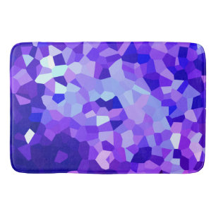 Tapete De Banheiro Mosaico azul e roxo moderno do pixel do vitral