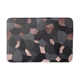 Tapete De Banheiro Mosaico cinzento e preto do ouro cor-de-rosa do na