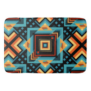 Tapete De Banheiro Mosaico Decorativo Laranja Amarelo Azul