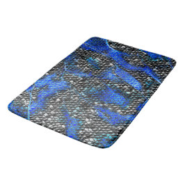 Tapete De Banheiro Mosaico hexagonal ou azul e cinzas a preto