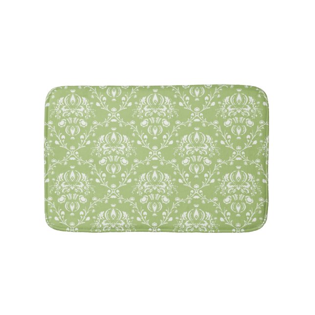 Tapete De Banheiro Moss Green Damask (frente)