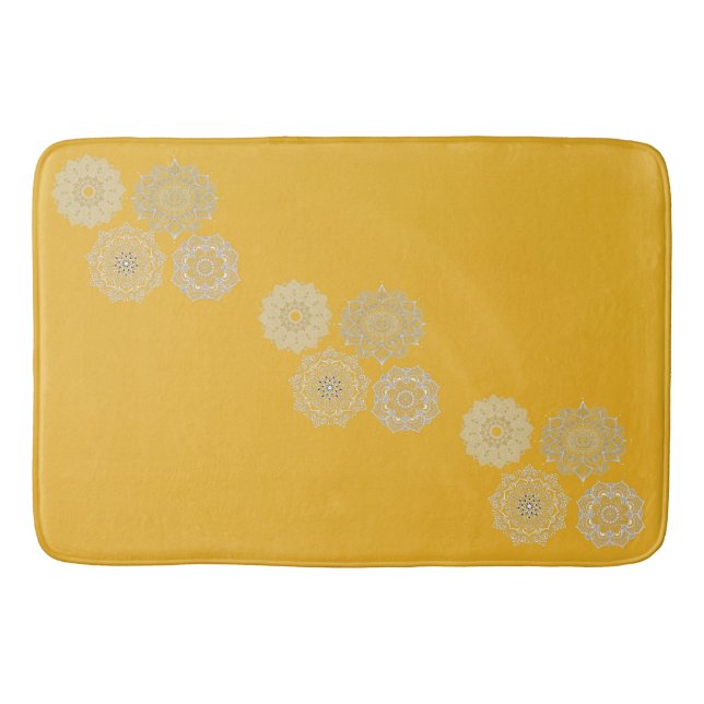 Tapete De Banheiro Mostarda e Mandalas (Frente)