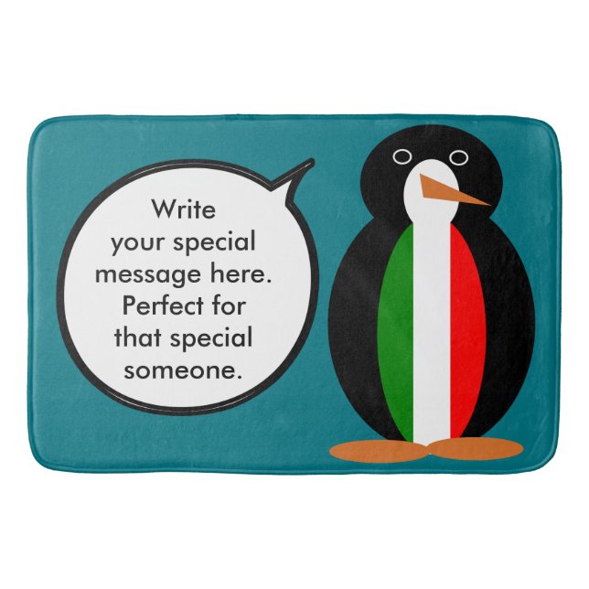 Tapete De Banheiro Ms Pinguim Italiana Personalizada  (Frente)