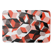 Muitos hexágonos com partes incolores, em vermelho
