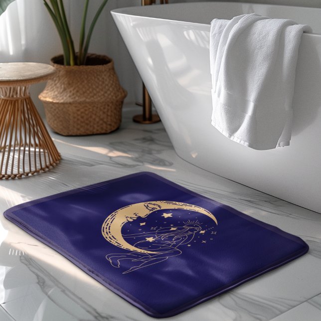 Tapete De Banheiro Mulher celestial lua & estrelas, boho, elegante do (Criador carregado)