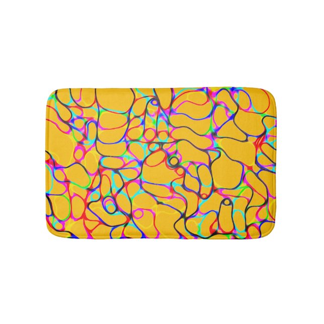 Tapete De Banheiro Multicolored Curvy Line Pattern (frente)