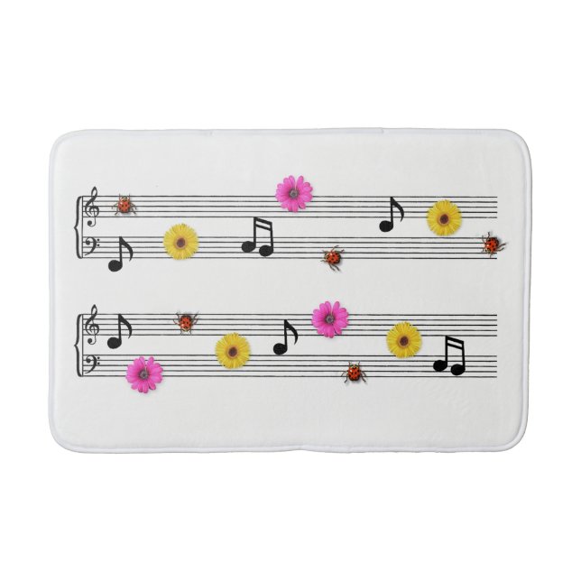 Tapete De Banheiro Music Notes Bath Mat (Frente)