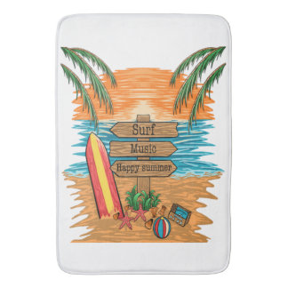 Tapete De Banheiro música de surf verão feliz