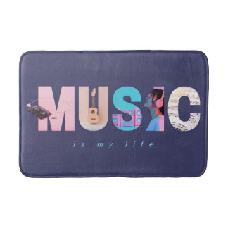 Tapete De Banheiro Música É Minha Vida Retro Y2K Tech Gamer Roxo