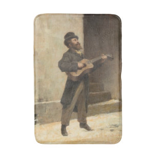 Tapete De Banheiro Músico de rua com violão (por Gerolamo Induno)