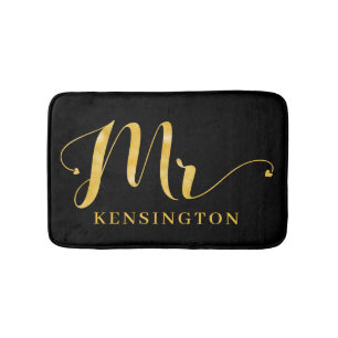 Tapete De Banheiro Na moda Gold Foil Typografia Sr. Novo Marido