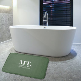 Tapete De Banheiro Na moda Verde Moderno Monograma Iniciais e Nome