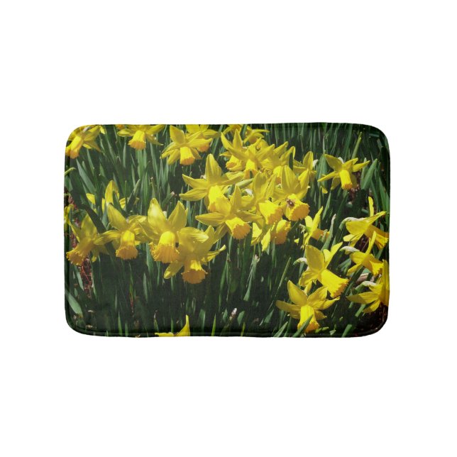Tapete De Banheiro Narcisos Amarelos Alegres Flores de Primavera (frente)