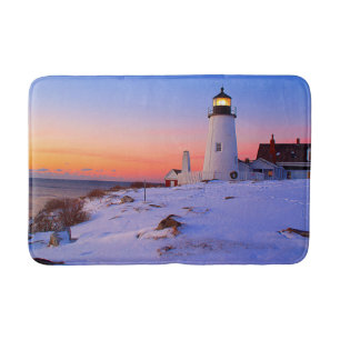 Tapete De Banheiro Nascer do sol no farol do ponto de Pemaquid, Maine