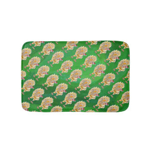 Tapete De Banheiro Natal De Frango Em Verde