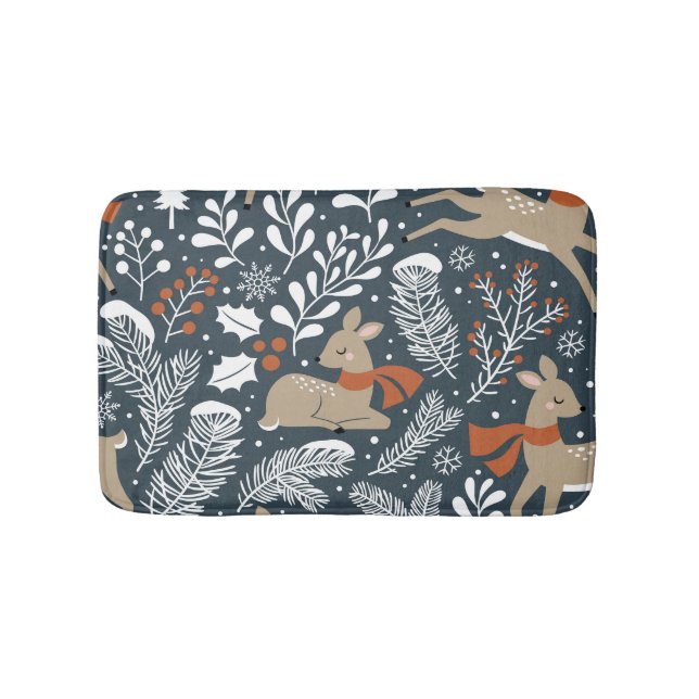 Tapete De Banheiro Natal vintage, design festivo (frente)