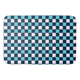 Tapete De Banheiro Nautical Doodles – Turquoise & Navy Mini Check