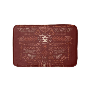 Tapete De Banheiro Navajo Aztec: Padrão Étnico De Doodle.