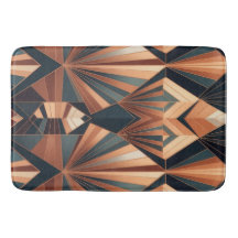 Neo Art Deco Teal Copper Geometric Sunburst