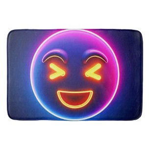 Tapete De Banheiro Neon Rindo Emoji Joy
