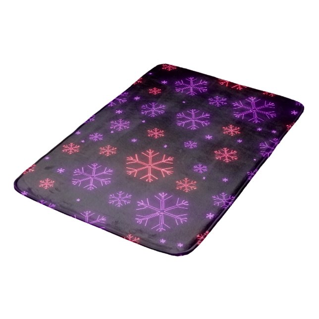 Tapete De Banheiro Neon Snowflakes (Angulado)