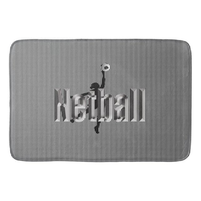 Tapete De Banheiro Netball O Jogo, Memória Espuma Bathmat (Frente)