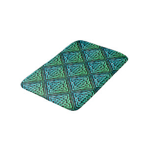 Tapete De Banheiro Nó Celular - Matriz Verde Azul