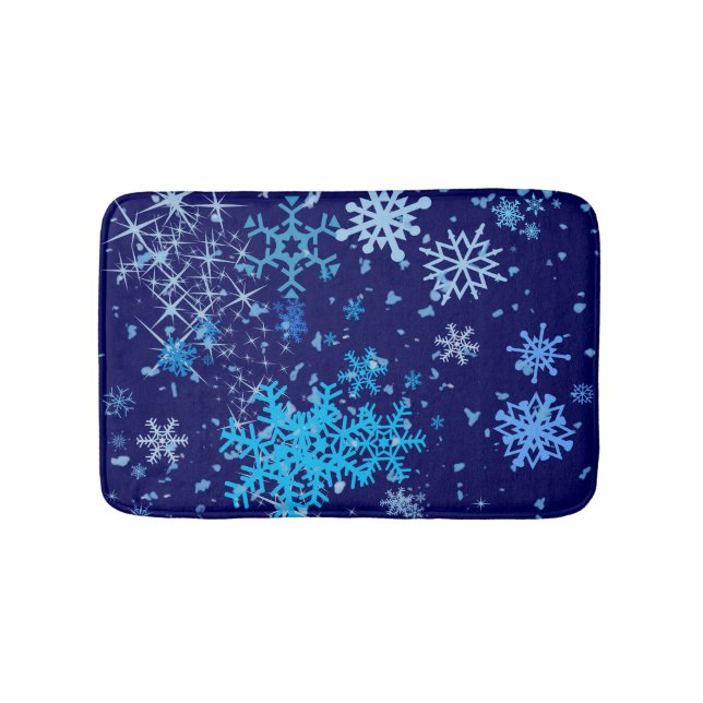 Tapete De Banheiro Noite de Natal em queda de neve (frente)