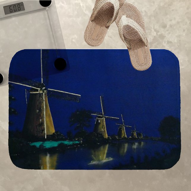 Tapete De Banheiro Noite em Kinderdijk (Criador carregado)