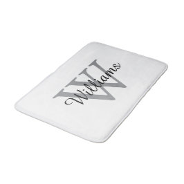 Tapete De Banheiro Nome com Script de Monograma Elegante