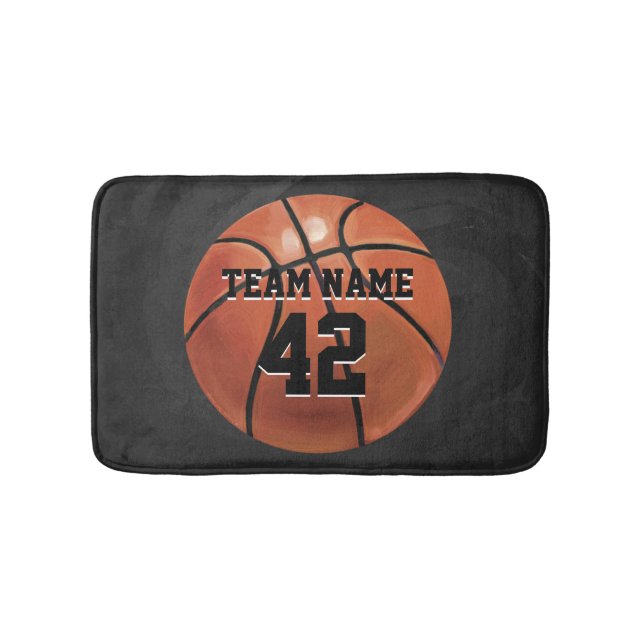 Tapete De Banheiro Nome da equipe e número de basquete (frente)