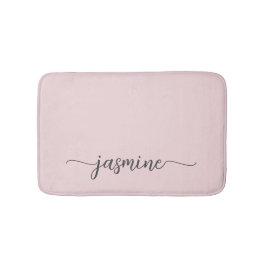 Tapete De Banheiro Nome de Letra em Monograma de Rosa Bege Minimalist