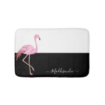 Nome do Monograma Moderno Cor de Rosa Flamingo Neg