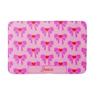 Tapete De Banheiro Nome do Padrão de Fita Rosa do Coquette y2k