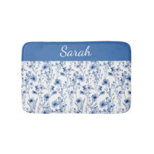 Nome Floral de Flor Silvestre de Aquarela Azul Per