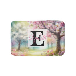 Tapete De Banheiro Nome monograma em aquarela Flores em pastos