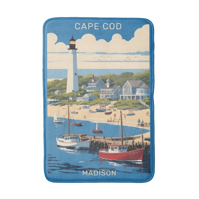Tapete De Banheiro Nome personalizado Cape Cod Massachusetts (Frente Vertical)