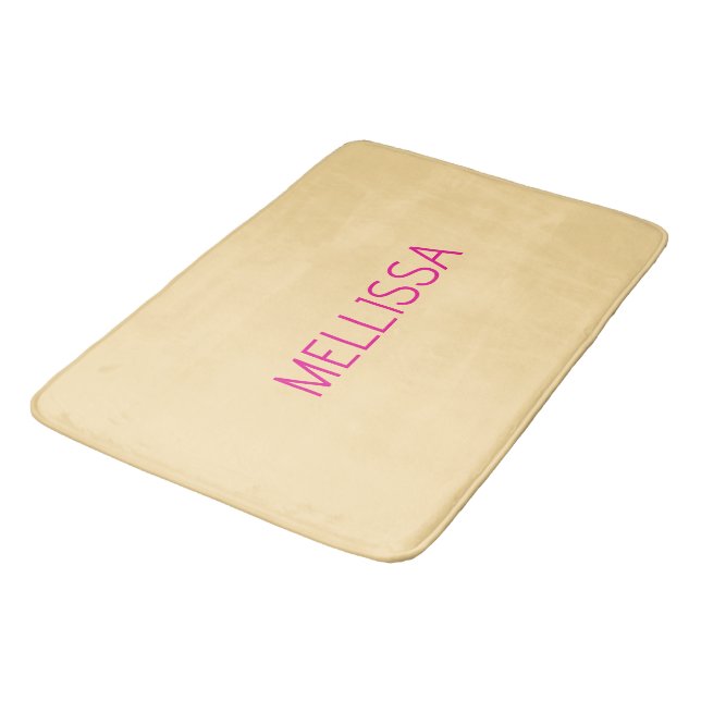 Tapete De Banheiro Nome personalizado minimalista creme (Angulado)