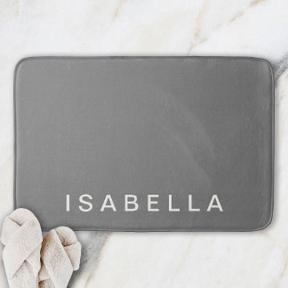 Tapete De Banheiro Nome Personalizado Minimalista Moderno em Cinza